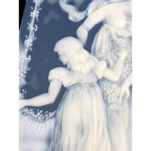 Villeroy & Boch-Mettlach 1978 Muttertag Jasperware Plaque 8.25" X 5.75" Blue & W - Picture 11 of 12